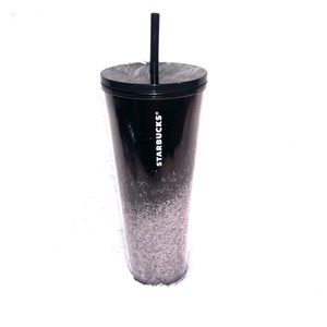 Black with Silver Glitter Ombré Starbucks Tumbler